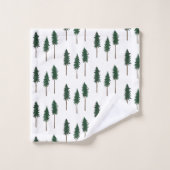 Pine Trees Forest Pattern Minimal Badhandtuch Set (Waschlappen)