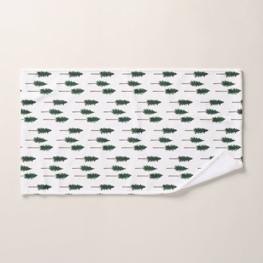 Pine Trees Forest Pattern Minimal Badhandtuch Set (Handtuch)