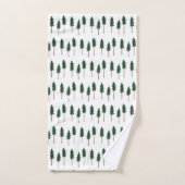 Pine Trees Forest Pattern Minimal Badhandtuch Set (Handtuch)