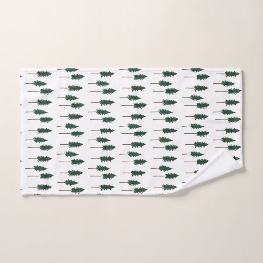 Pine Trees Forest Pattern Minimal Badhandtuch Set (Handtuch)