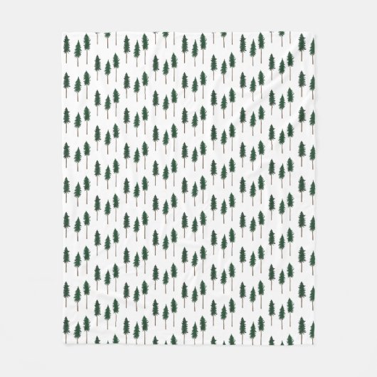 Pine Trees Forest Pattern Minimal Fleecedecke (Vorderseite)
