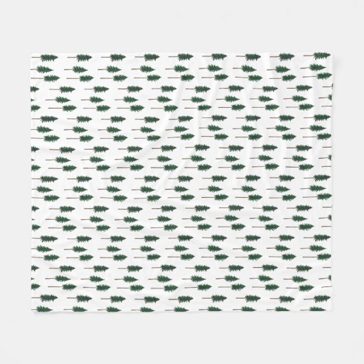 Pine Trees Forest Pattern Minimal Fleecedecke (Vorderseite (Horizontal))