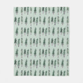 Pine Trees Forest Pattern Wasserfarbe Fleecedecke (Vorderseite)