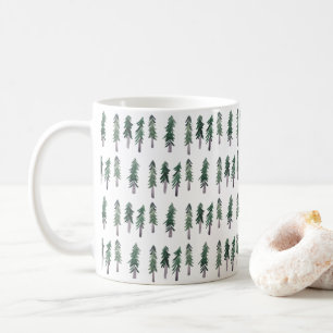 Pine Trees Forest Wasserfarbenbaumen Kaffeetasse