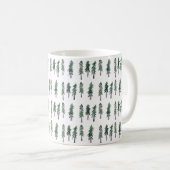 Pine Trees Forest Wasserfarbenbaumen Kaffeetasse (VorderseiteRechts)