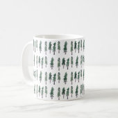 Pine Trees Forest Wasserfarbenbaumen Kaffeetasse (Vorderseite Links)