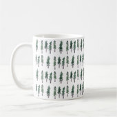 Pine Trees Forest Wasserfarbenbaumen Kaffeetasse (Links)