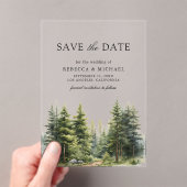 Pine Trees Forest Wedding Save the Date Acryleinladungen (Insitu (Handheld))