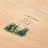 Pine Trees Forest Wedding Save the Date Acryleinladungen (Ablage )