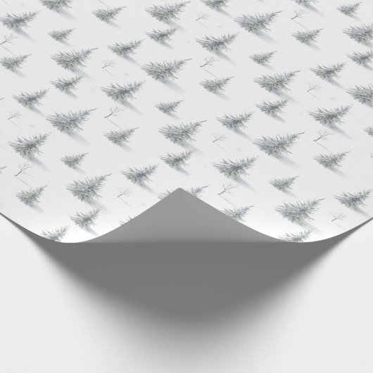 Pine Trees Forest Weihnachts-Wintermuster Geschenkpapier (Ecke)