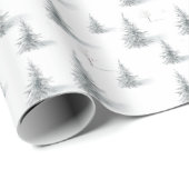 Pine Trees Forest Weihnachts-Wintermuster Geschenkpapier (Rolleneckpunkt)