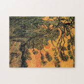 Pine Trees gegen einen roten Himmel mit Einstellun Puzzle (Horizontal)