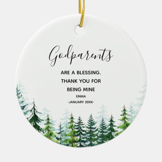 Pine Trees Godelterns Weihnachtsdekoration Keramik Ornament (Vorne)
