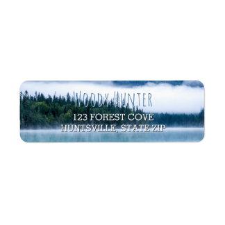 Pine Trees Lake Scene | Rustic Nature Foto Blue
