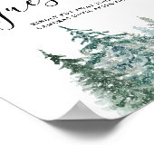 Pine Trees Lantern Botanical Wedding Guestbook Poster (Ecke)