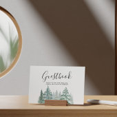 Pine Trees Lantern Botanical Wedding Guestbook Poster