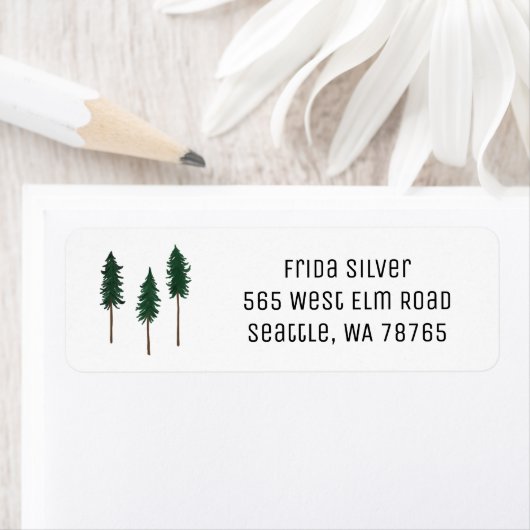 Pine Trees Minimalist CUSTOM Holiday Address (Insitu)