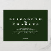 Pine Trees Minimalistisch Elegante Save the Date Folieneinladung (Rückseite)