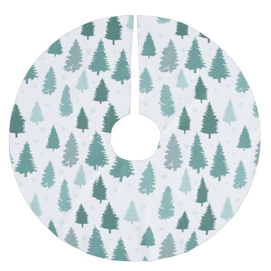 Pine Trees Muster Feriendekoration Polyester Weihnachtsbaumdecke (Vorderseite)