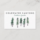 Pine Trees Outdoorsy Camp Wandern neben dem Wasser Visitenkarte (Vorderseite)