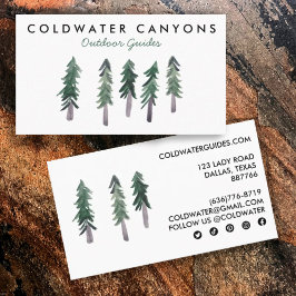 Pine Trees Outdoorsy Camp Wandern neben dem Wasser Visitenkarte