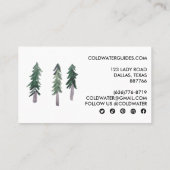 Pine Trees Outdoorsy Camp Wandern neben dem Wasser Visitenkarte (Rückseite)