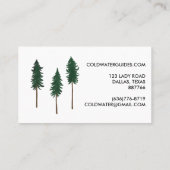 Pine Trees Outdoorsy Camp Wandern Visitenkarte (Rückseite)