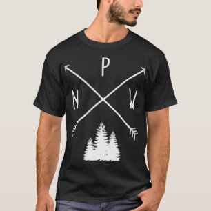 Pine Trees Pacific Northwest PNW with Arrows_1  T-Shirt