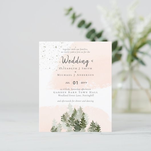 Pine Trees Peach Mountain Wedding (Stehend Vorderseite)