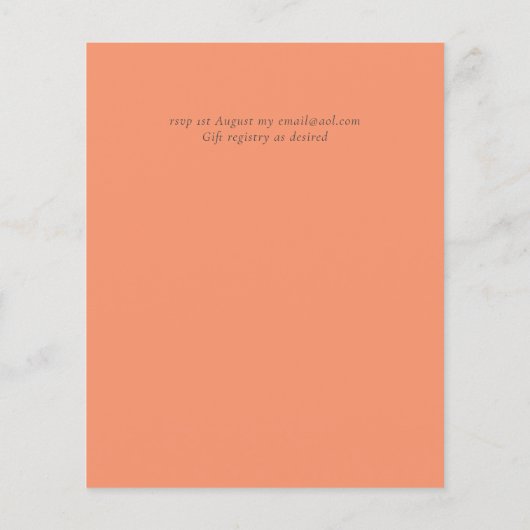 Pine Trees Peach Mountain Wedding (Rückseite)