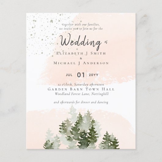 Pine Trees Peach Mountain Wedding (Vorderseite)