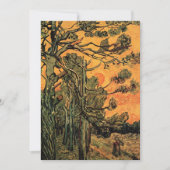 Pine Trees Red Sky Setting Sun by Vincent van Gogh (Vorderseite)