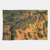 Pine Trees Red Sky Setting Sun by Vincent van Gogh Geschirrtuch (Horizontal)