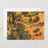 Pine Trees Red Sky Setting Sun by Vincent van Gogh Postkarte (Vorne/Hinten)