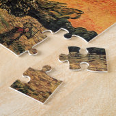 Pine Trees Red Sky Setting Sun by Vincent van Gogh Puzzle (Seite)