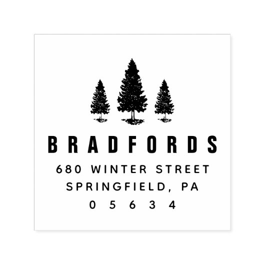 Pine Trees Rücksendeadresse Permastempel (Design)