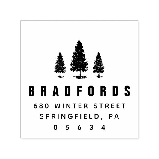Pine Trees Rücksendeadresse Permastempel (Design)