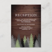 Pine Trees Rustic Wood Winter Wedding Empfang Begleitkarte (Vorderseite)