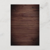 Pine Trees Rustic Wood Winter Wedding Empfang Begleitkarte (Rückseite)