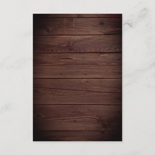 Pine Trees Rustic Wood Winter Wedding Empfang Begleitkarte (Rückseite)