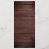 Pine Trees Rustic Wood Winter Wedding Menükarte (Rückseite)