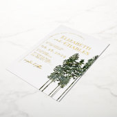 Pine Trees Rustikale Minimalistische Hochzeit Folieneinladung (Gedreht)