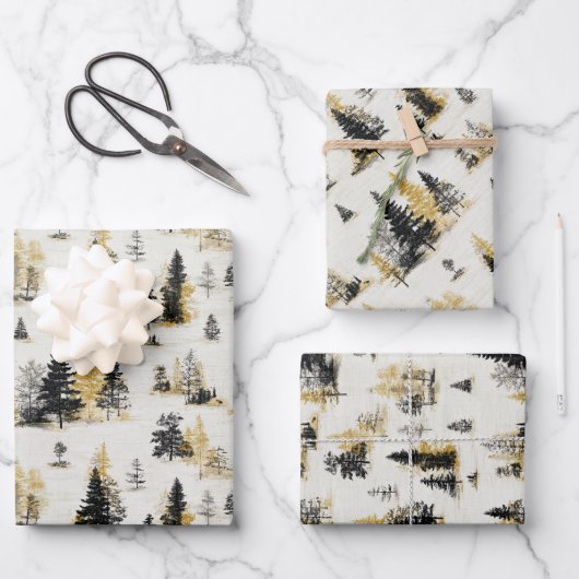 Pine trees scenery landscape geschenkpapier set (Vorderseite)