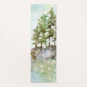 Pine Trees Summer Water & Rocks BWCA Aquarell Yogamatte (Vorderseite)