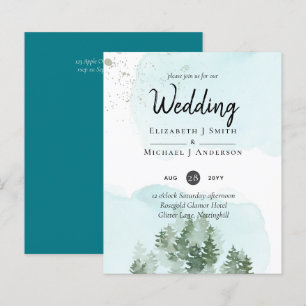 Pine Trees Teal and Sage Wedding