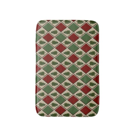 Pine Trees und Harlequin Bath Mat Badematte (Vorderseite Vertikal)