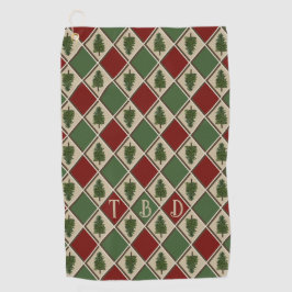 Pine Trees und Harlequin Golf Towel Golfhandtuch