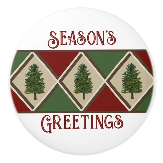 Pine Trees und Harlequin Keramik Knob Keramikknauf (Vorderseite)