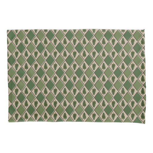 Pine Trees und Harlequin Pillowcase Kissenbezug (Vorderseite)