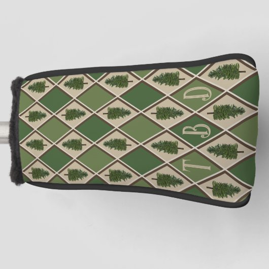 Pine Trees und Harlequin Putter Golf Head Cover Golf Headcover (Vorderseite)